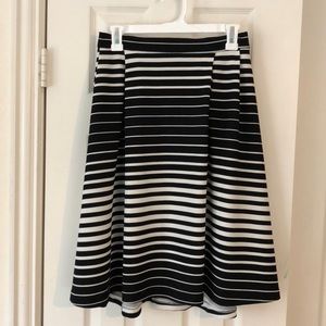 Black and White Striped Skirt